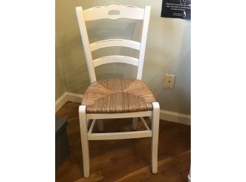Pottery Barn White Chair With Rush Seat  - Great Condition
