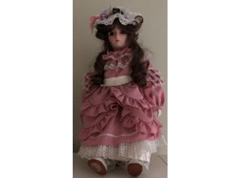 Victorian Doll In Pink - With Stand - A Must For Any Collection