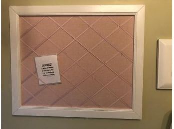 Wall Art Poster Board In Pink With Gingham Ribbon Pattern