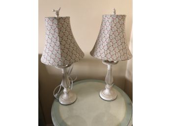2 Charming Lamps With Decorative Floral Lamp Shades