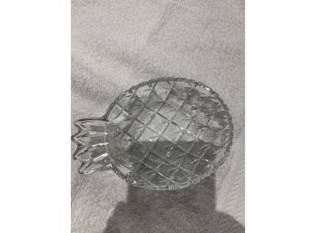 Pineapple Etched Glass Candy Dish