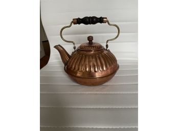 Cooper Tea Pot - Wood Handle Bar