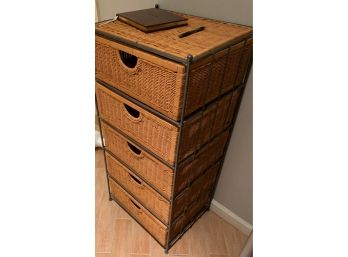 5 Drawer Wicker Chest 20' W X 16'd X 42'high - Great Condition