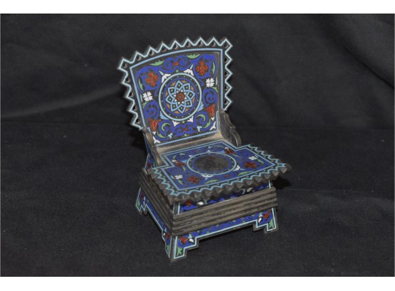 Russian Silver Enamel Cloisonne Salt Throne With Hallmarks 165 Dwt (Grams 256.9) Beautiful And Rare