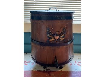Wooden Sewing Cabinet With Eagle Decal