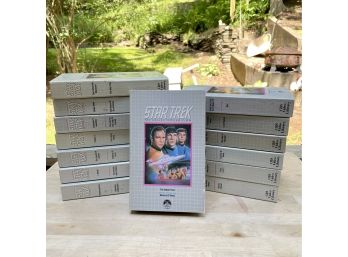 VCR Player And Collection Of Star Trek VHS Tapes