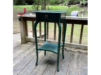 Charming Vintage Green Stand With Drawer