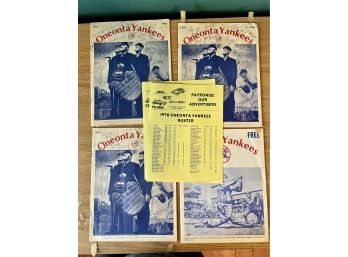 Oneonta Yankees Baseball Programs And Rosters 1977 And 1978