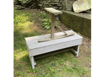 Country Bench And Vintage Wooden Skip Jack