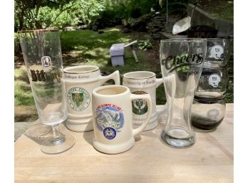 Lot Of Beer Mugs And Glasses, NY Giants