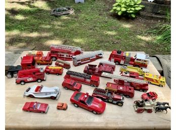 Large Lot Of Toy Firefighter And Emergency Vehicles