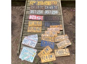 Lot Of Antique New York License Plates