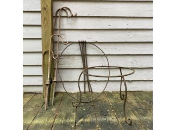 Lot Of Metal Plant Hooks And Outdoor Accessories