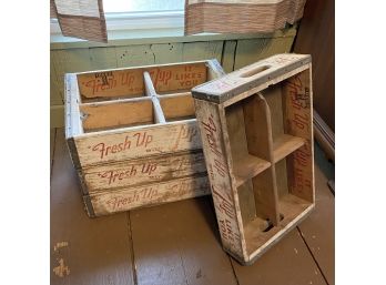 Lot Of Four Vintage Wooden 7up Crates