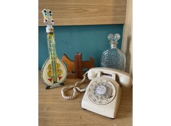 Figural Bottles, Vintage Phone, Dog Bookends