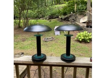 Pair Of Contemporary Black Dome Lamps