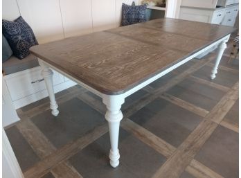 Wood Country Farm Style Kitchen Table. Impressively Carved Legs & Two  20' Leafs & Strong Leaf Ext. Mechanisms