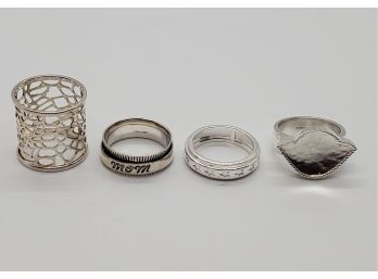 Lot Of 4 Sterling Silver Rings