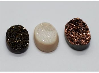 Loose Gems- Shimmer Drusy Quartz, Gold Metalic Drusy & Rose Metalic Drusy