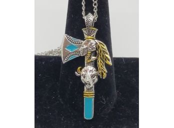 Very Cool Tomahawk Native American Style Pendant Necklace