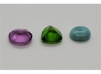Loose Gems - Natural Green Larimar, Kunzite Quartz & Chartreuse Quartz Trillion
