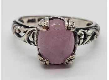 Pink Jade Ring In Sterling Silver