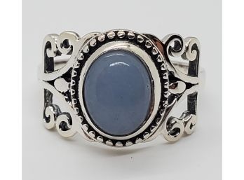 Mexican Angelite Ring In Sterling Silver