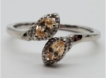 Natural Ceylon Imperial Garnet Ring In Platinum Over Sterling