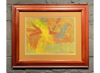 Vintage Abstract Lithograph Signed Illegibly