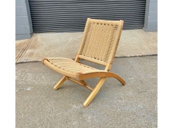 Mid Century Scissor Style Folding Cord Chair - Chair 1