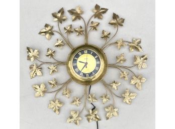 Mid Century United Floral Style Starburst Clock