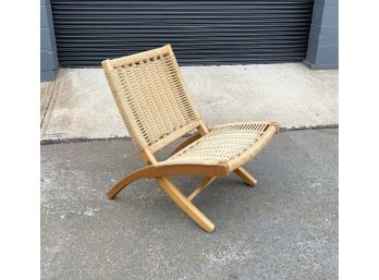 Mid Century Scissor Style Folding Cord Chair - Chair 2