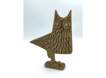 Mid Century Metal Owl Sculpture