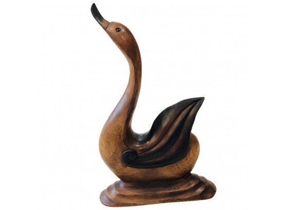 Large Lovely Wooden Hand Carved Duck