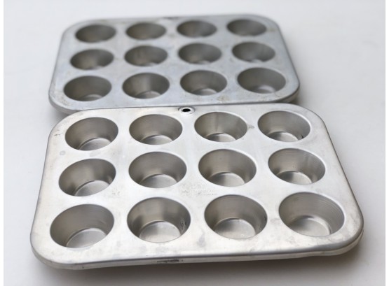 Two Vintage Made In The USA Muffin Cupcake Pans