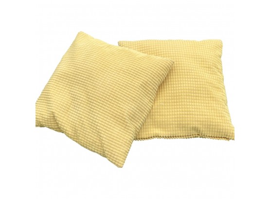 Two Lemon Yellow Pillows - Vintage