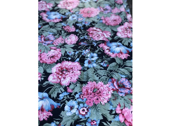 Large Piece Of Cotton Floral Fabric - Expensive - Beautiful Colors