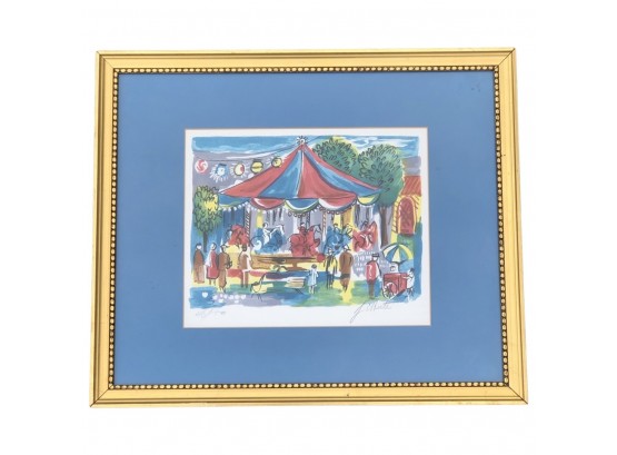 Beautiful Signed And Numbered Circus  Carousel Matted Print
