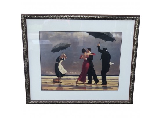 28 Inches Tall X 34 Inches Wide - Large Glass Framed Matted Singing Butler