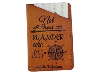 Leather Slim Wallet With Tolkien Quote