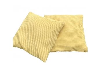 Two Lemon Yellow Pillows - Vintage