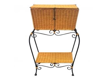 Small Wicker Side Table / Storage-