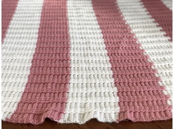 Handmade Pink And White Throw Blanket - Lovely