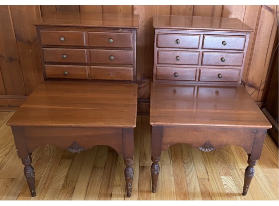 Pair Of Two Tier Six Drawer Stands