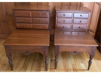 Pair Of Two Tier Six Drawer Stands
