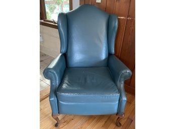 Blue Leather Reclining Chair