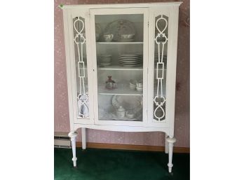 Antique White Painted China Cabinet