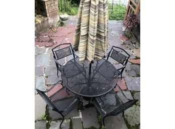 Outdoor Iron Patio Set With Umbrella