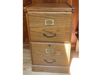 Two Drawer Wooden File Cabinet