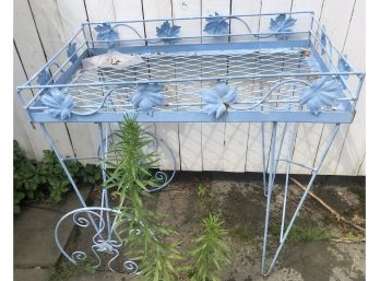 Metal Garden Cart- Blue Paint